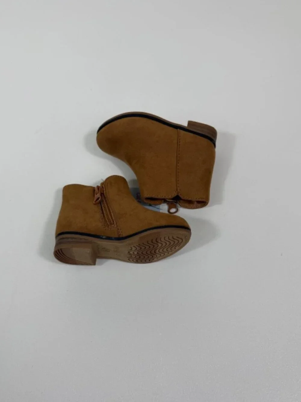 Cat & Jack Suede Cognac Penelope Zipper Boots Sz 5